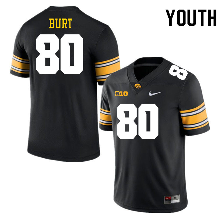 Youth #80 Michael Burt Iowa Hawkeyes College Football Jerseys Stitched-Black